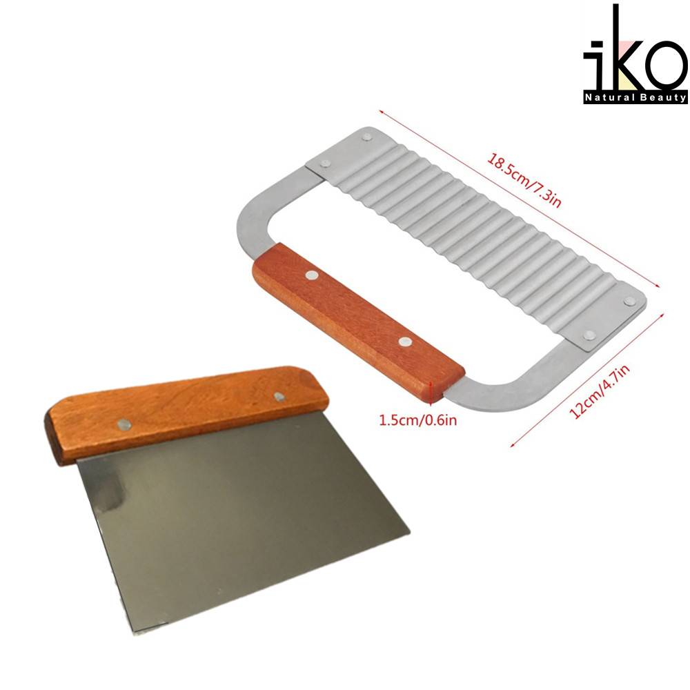 Straight Stainless Steel Soap Cutter with Wooden Handle